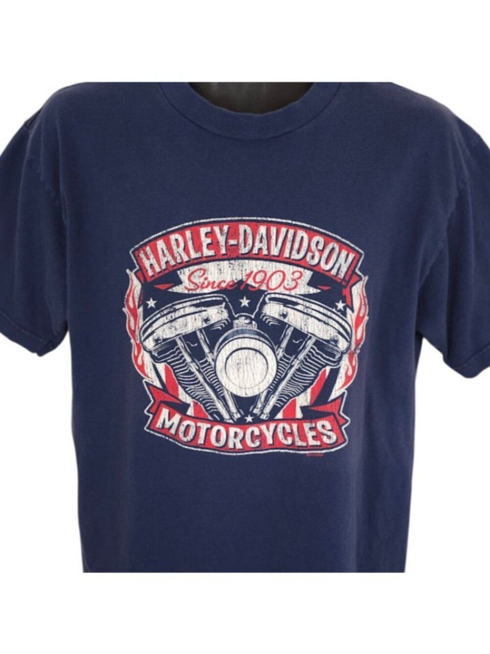 VintageβHarley Davidson T Shirt Mens Size Large Blue Y2K San Juan Capistrano